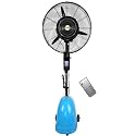 40L Pedestal Misting Fan - Oscillating Outdoor Cooling Fan for Patio, Backyard, and Dining Spaces - Ideal for Summer Heat Relief (Blue)