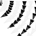 40M/130FT Black White Glitter Triangle Pennant Banner Flag Metallic Bunting Fabric Garland for Christmas Wall Hanging,Graduation, New Years Decorations,Father' Da Decorations Party Decor