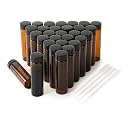 40ml Amber Small Glass Vials 30pcs with Screw Caps(30pcs)