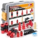 40PCS 1/4" NPT Air Coupler and Plug Kit,Air Compressor Quick Connector Set,Red Aluminum Alloy High Flow Pneumatic Fittings, Heavy Duty Quick Coupler Set