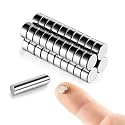 40pcs 6x3mm Magnets (Actual 6x2.6mm) - Tiny Mini Small Round Thin Magnets for 3D Printing, Crafts, Office and Whiteboard - Come with a Storage Case