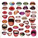 40Pcs Funny Lips Mouth Photo Booth Props with Sticks - Valentine's Day Party Selfie Accessories for Couples Date, Halloween, Birthday, Wedding &amp; Graduation Decorations