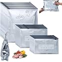 40PCS Reusable Aluminum Foil Sealable Storage Bags -2026 Resealable Vacuum Zipper Pouches for Food- Stand-Up Zipper Food Bags, 3 Sizes(Small, Medium, Large) for Kitchen, Meal Prep & Freezer Storage
