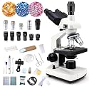40X-5000X Microscopes trinocular for Kids Students Adults, with Prepared Slides 30p, Microscope Accessories, Compound trinocular Microscope,Microscopes for School Laboratory