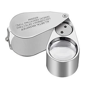 xyk 40x full metal illuminated jewelry loop magnifierxyk pocket folding magnifying glass jewelers eye loupe with led and uv lightled currency detectingjewlers identifying type lupe