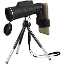 40X60 Monocular Telescope Wide Angle HD Prism with Compass Phone Clip Tripod Outdoor Portable Telescope