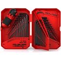 41-Piece Hex Key Allen Wrench Set, L Shape Hex and Torx Key Wrenches with Torque Handle | SAE(0.028"-3/8") | Metric(0.7mm-10mm) | Torx(T9-T50) in 3-Layer Storage Case, Heat Treated Cr-V Steel