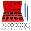 419 PCS O-Ring Assortment Kit, 32 Metric Sizes Nitrile Rubber O Rings, with 2 Hook, Oil & Heat Resistant Sealing Gaskets for Automotive, Plumbing, Fuel Systems, Air/Gas Connections, Pneumatics Repair