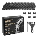 420 Motorcycle Roller Chain 110 Links with Chain Breaker, Master Link and 5 Connecting Links, Fits 110cc 125cc Go Karts, Dirt Pit Bikes, ATVs, Quads, Scooters and Mini Bikes