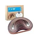 42Pcs 1 x 30 Inch Sanding Belt, 3 Each of 40/60/80/100/120/150/180/240/320
