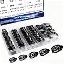 42PCS Black Stainless Steel Hose Clamps Assortment Kit,Metal Adjustable 1/4''–1-1/8''(6-29mm) Worm Gear Hose Clamp Small Hose Clamps for Automotive,Radiator Pipe,Plumbing,Fuel Line