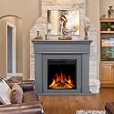 43” Electric Fireplace Mantel Freestanding Electric Fireplace, Remote Control, Adjustable Led Flame, 750W/1500W Grey
