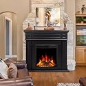 43” Electric Fireplace Mantel Freestanding Electric Fireplace, Remote Control, Adjustable Led Flame, 750W/1500W Black