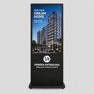 43 inch i shape digital standee  full hd led display  1 year free cms signage software  smart digital signage for advertising restaurants malls amp retail stores