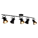 44" Farmhouse Track Lighting Fixtures Ceiling Black Track Light 5 Light