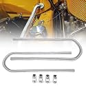 44" Flexible Heater Hose Kit - Stainless Steel Universal Heater Hoses Fits 5/8" &amp; 3/4" Necks, 2 Hoses (4 Chrome Caps, Silver)
