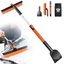 45.7" Extendable Scratch-Free Snow Brush & Ice Scraper for Car Windshield