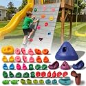 45 PCS Rock Climbing Holds for Kids,Rock Climbing Wall Grips Climbing Rocks Wall Kit for Indoor and Outdoor Playground Play Set with Hardware