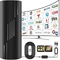 5000+ Miles Range TV Antenna,2026 Digital TV Antenna Indoor Outdoor with Strongest Amplifier,360° Reception HDTV Antenna for Local Channels for Smart and Old TVs-38ft Coax Cable-Support 8K 4K 1080p