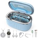 45KHz Ultrasonic Jewelry Cleaner, 5 Timer &amp; 3 Power Modes, 35W Retainer Cleaner for Jewelry, Eyeglasses, Rings, Watch Strap, Dentures - Quiet <38dB, 20oz, 304 Stainless Steel Tank(Blue)