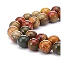 45pcs Adabele Natural Picasso Jasper Gemstone 8mm Round Beads