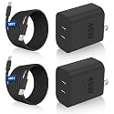 45W Dual Super Fast Charging Block and Long USB C to C Cable 10ft,Type C Wall Plug and Android Phone Charger Cord for Samsung Galaxy S25/S24 Ultra/S23+/S22 Plus/S21/S20/Note 20/iPhone 17 16 15 Pro Max
