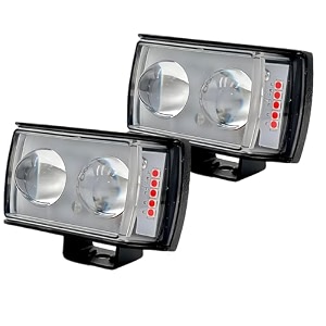 45w fog light led projector lamp with metal body  dual lens spot beam for motorcycles scooty bikes and cars 12-24v pack of 2 multicolour