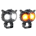 45W LED Owl Fog Light with High Brightness ? Metal Body Dual Lens Spot Beam Projector Lamp for Motorcycles, Bikes, Scooty, and Cars (12-24V, Pack of 2, Multicolour)