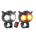 45W LED Owl Fog Light with High Brightness ? Metal Body Dual Lens Spot Beam Projector Lamp for Motorcycles, Bikes, Scooty, and Cars (12-24V, Pack of 2 with Switch, Multicolour)