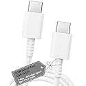 HANYCONY 25W USB C to C Fast Charging Cable 3.3FT Compatible with Samsung Galaxy S23 S22 S21 FE S20 A54 A34 A14 A15 M14 M34 F15 F14 Z Series – Original PD Rapid Charging (White)