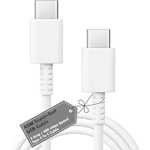 hanycony 25w usb c to c fast charging cable 33ft compatible with samsung galaxy s23 s22 s21 fe s20 a54 a34 a14 a15 m14 m34 f15 f14 z series  original pd rapid charging white