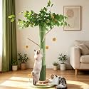 46" Tall Cat Scratching Post, Natural Sisal Cat Tree for Indoor Adult Cats
