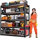 46" W Garage Shelving-2050 lbs 5 Tier Storage Shelves,Adjustable Heavy Duty Metal Shelving Unit and Storage Large Rack,Utility Steel Shelf for Warehouse Industrial Pantry Basement 71"x46"x18"