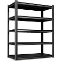 46" W Heavy Duty Garage Shelving - 5 Tier Metal Storage Shelves (2500 LBS Total Capacity), Adjustable Steel Utility Rack for Pantry, Warehouse, Basement, Shop - 71.2" Hx46 W x 20" D,Black