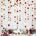 46 Ft Maroon Gold Party Decorations Burgundy Gold Beige Polka Dot Garland Hanging Paper Circle Dots Streamer for Maroon Garnet Graduation Birthday Anniversary Wedding Bridal Shower Party Supplies