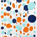 46 Ft Navy Blue Orange and Teal Circle Dots Garland Royal Blue Orange Aqua Polka Dot Hanging Paper Streamer for Birthday Wedding Bridal Shower Outer Space Galaxy Theme Party Decorations Supplies