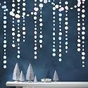 46 Ft White Iridescent Circle Dots Garland Hanging Holographic Polka Dots Streamer for Birthday Bachelorette Engagement Wedding Bridal Shower Galaxy Pastel Winter Christmas Party Decorations Supplies