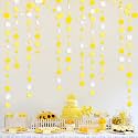 46 Ft Yellow White Circle Dots Garland Gradient Yellow Polka Dot Hanging Paper Streamer for Wedding Bridal Shower Birthday Engagement Bee Sunflower Lemon Themed Party Decorations Supplies