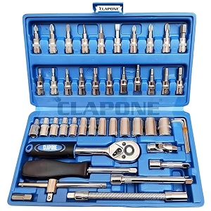 clapone tool kit socket ratchet wrench set socket wrenchscrewdriver setbike toolgoti setsocket screwdriver setsocket wrenchesauto repairscarmotorcyclebike repair 46 blue