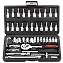 CLAPONE Tool Kit Socket Ratchet Wrench Set Socket Wrench/Screwdriver set/Bike Tool/Goti Set/Socket Screwdriver Set/Socket Wrenches/Auto Repairs/Car/Motorcycle/Bike Repair (46, Black)