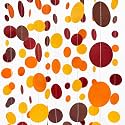 46Ft Fall Party Decorations Polka Dots Garlands Orange Yellow Burgundy Brown Hanging Paper Circle Dots Streamer for Birthday Wedding Shower Fall Autumn Thanksgiving Harvest Party Decor Supplies