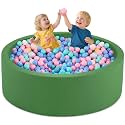 47.2" x 15.7" Foam Ball Pit for Toddlers, Baby Round Balls Pool for Babies 1-3, Kids Play Ball Pits for Boys and Girls, Balls Not Included, Green