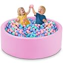 47.2" x 15.7" Foam Ball Pit for Toddlers, Baby Round Balls Pool for Babies 1-3, Kids Play Ball Pits for Boys and Girls, Balls Not Included, Pink