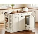 47.6" Kitchen Island with Trash Can & Drop,Kitchen Island on Wheel