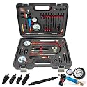 47PCS Compression and Leakage Test Kit Petrol & Diesel Engine Compression Tester Automotive Cylinder Leak Down Tester Kit with Dual Gauge Engine Compression Tester Kit for HDi, TDCi, Pumpe Duse Engine