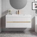 48" Bathroom Vanity with Sink, Floating Vanity, Glossy White