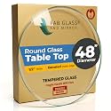 48" Inch Round Glass Table Top 1/2" Thick Tempered Beveled Edge by Fab Glass and Mirror