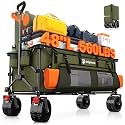 Originsure 300L Collapsible Beach Wagon Cart with Big Wheels, 560lbs, Green
