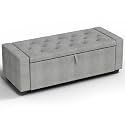 48" Ottoman with Storage, Storage Ottoman Bench with Safety Hinge, Upholstered Entryway Bench with Seating for Bedroom, Living Room, Holds up to 330 lb,Gray