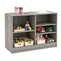 48" W * 20" D * 38" H - Wooden Cash Wrap Counter, Commercial Cash Wrap Counter with (Gray Wood Grain)